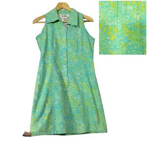 Lilly Pulitzer Vintage Women's Coastal Pattern Vibrant Textured Mini Dress Sz 6
